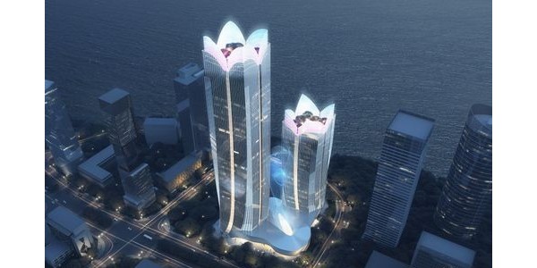 廣州知識城新地標(biāo)——智薈塔，建筑形如“花朵”綻放