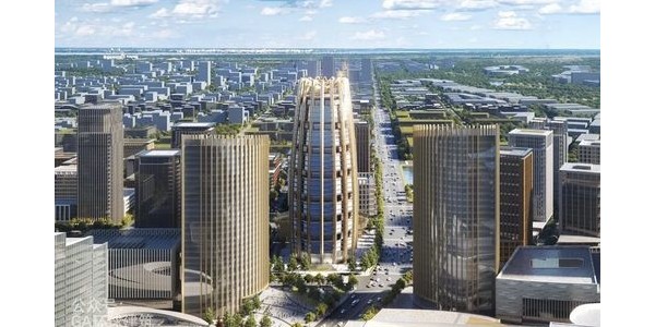 SOM新作：雄安未來地標(biāo)“中國中化總部”，設(shè)計取意“金蘆葦”