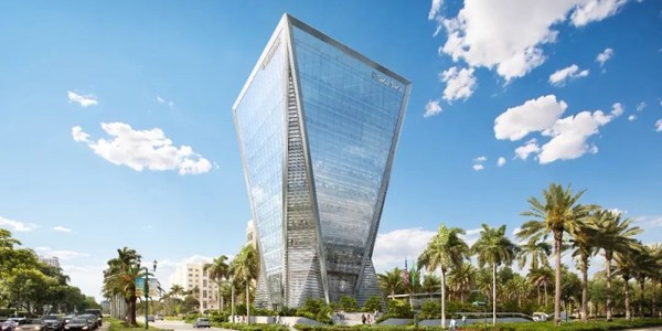 邁阿密金融新地標封頂，造型如“倒金字塔”