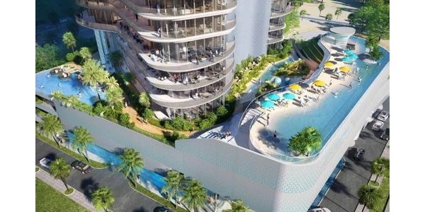 迪拜造了個(gè)公寓樓，陽臺(tái)全是無邊泳池！