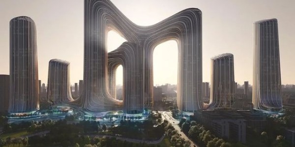 扎哈事務(wù)所垂直都市項目｜武漢華中科學(xué)生態(tài)城，建筑呈現(xiàn)“山水湖城”形態(tài)